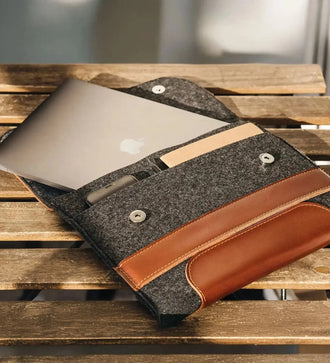Чохол для MacBook із гладкої шкіри та повсті | Holder, фото 11 — Skin&Skin