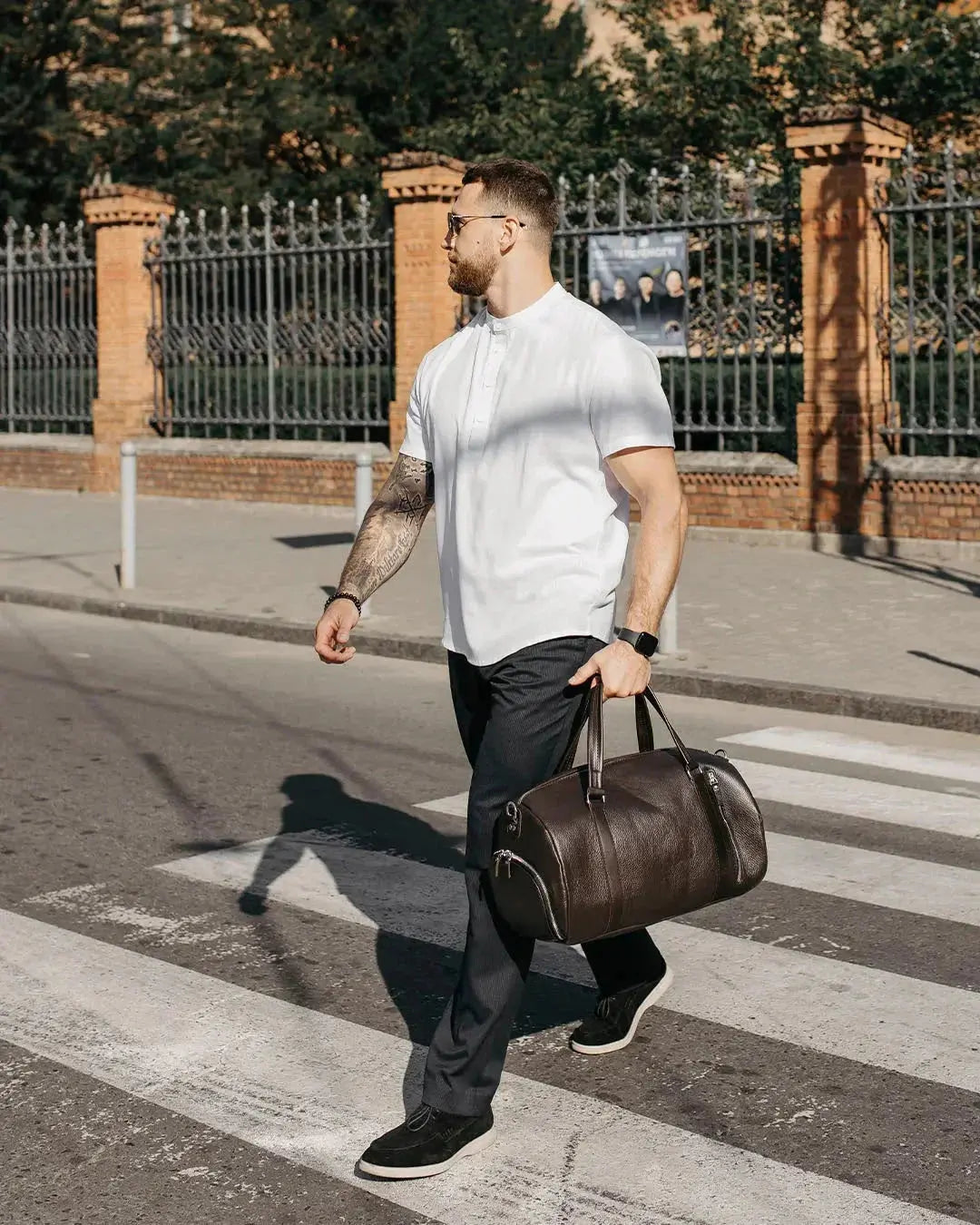 Шкіряна спортивна сумка з окремим відділенням для взуття | SportMode, фото 23 — Skin&Skin