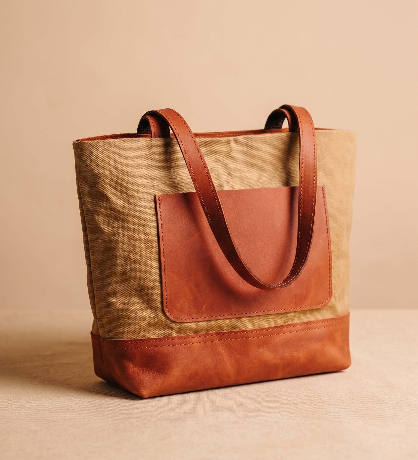 Жіноча сумка Tote із вощеного канвасу та натуральної шкіри, фото 51 — Skin&Skin