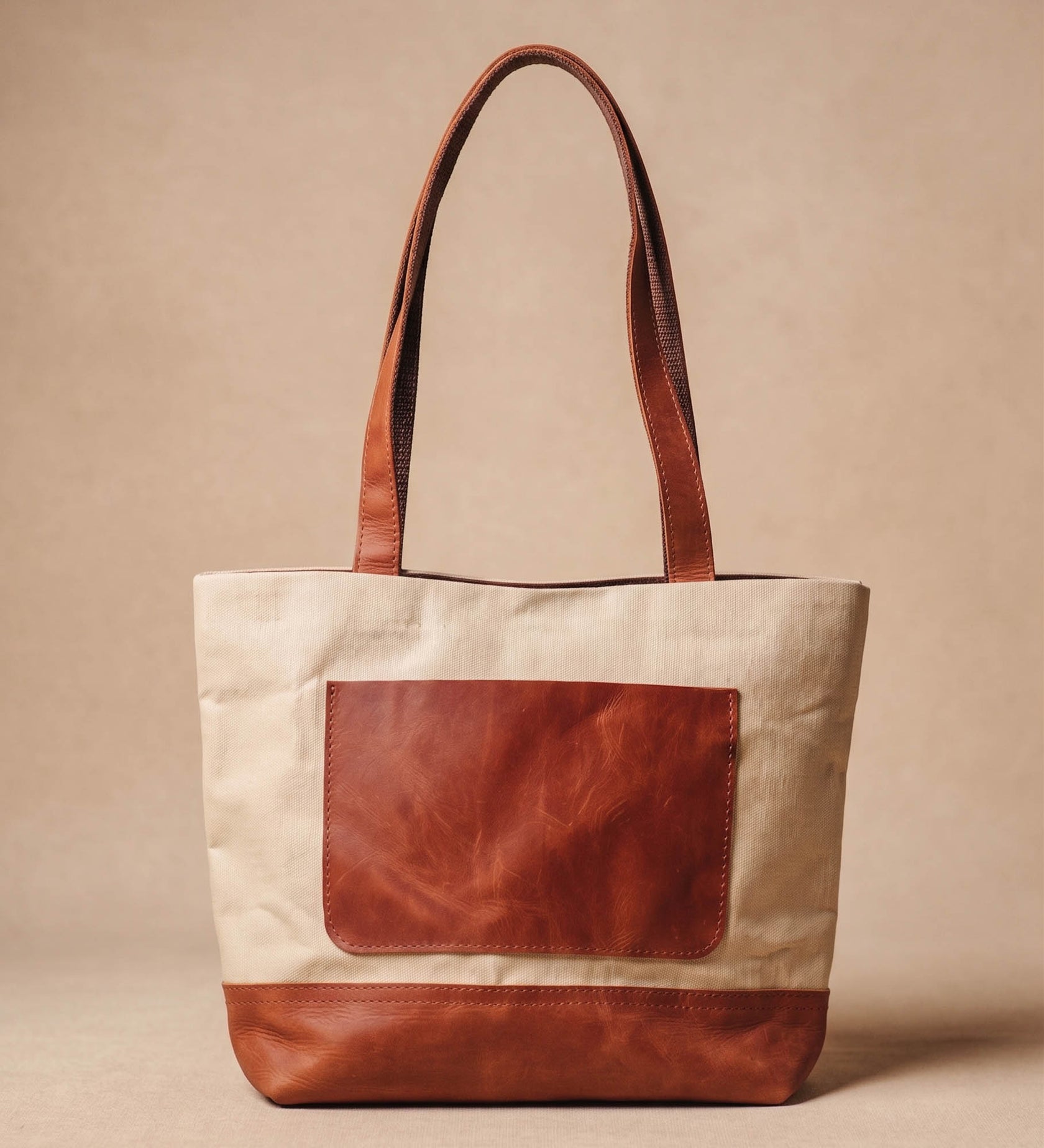 Жіноча сумка Tote із вощеного канвасу та натуральної шкіри, фото 4 — Skin&Skin