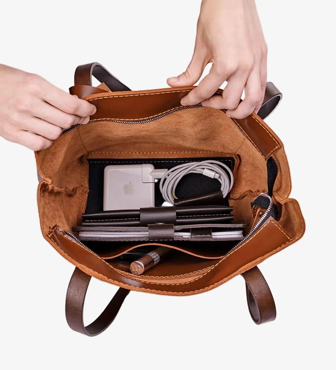 Жіноча сумка Tote з класичної шкіри з органайзером, фото 11 — Skin&Skin