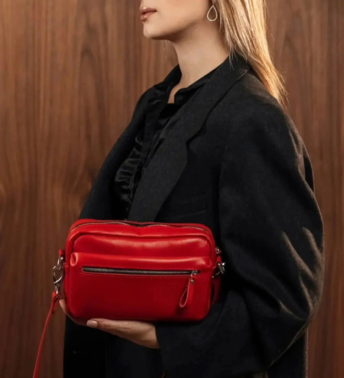 Шкіряна жіноча кросбоді-сумка WalkBag для повсякдення — Skin&Skin