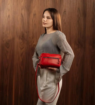 Шкіряна жіноча кросбоді-сумка WalkBag для повсякдення, фото 7 — Skin&Skin