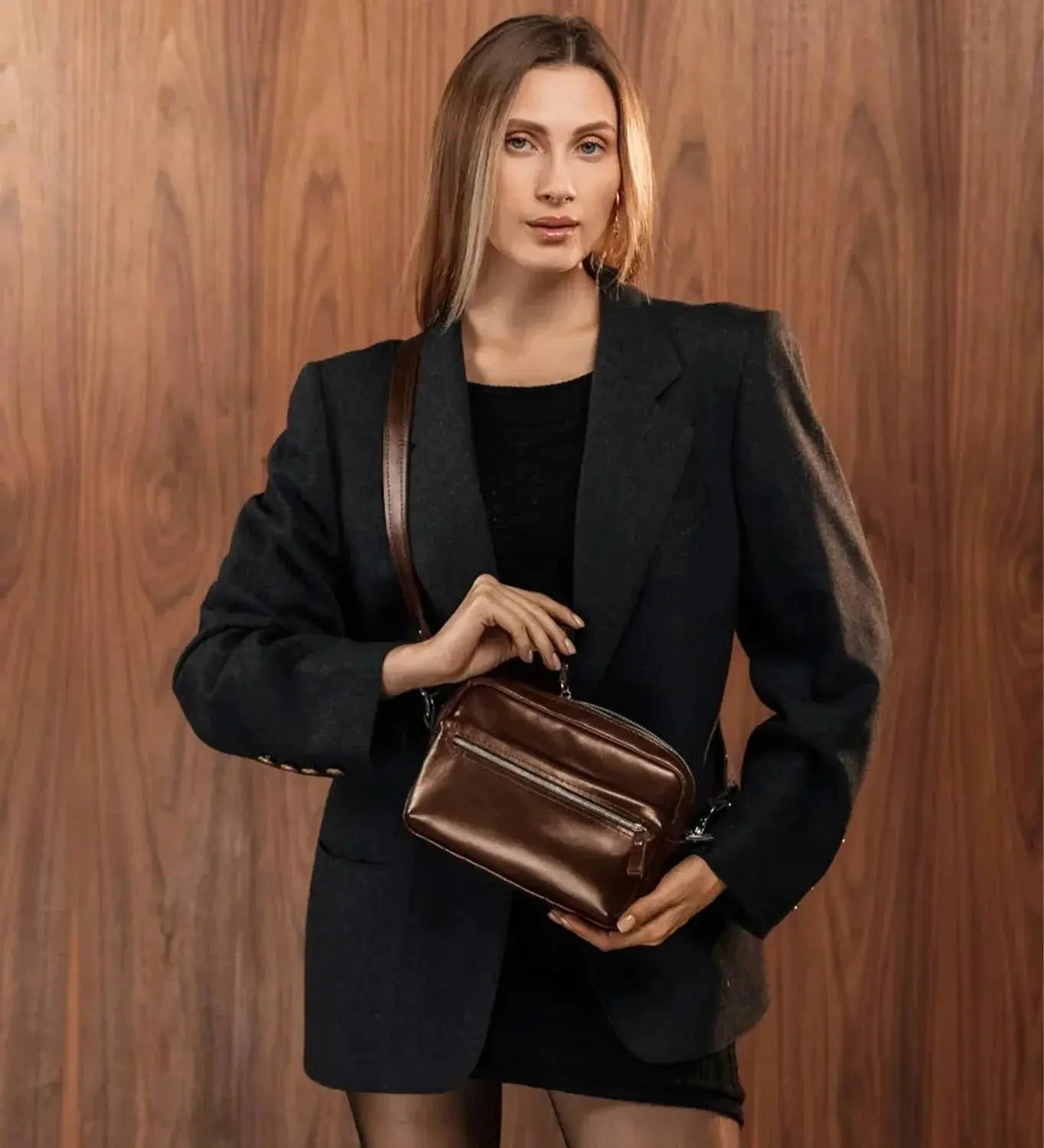 Шкіряна жіноча кросбоді-сумка WalkBag для повсякдення, фото 37 — Skin&Skin
