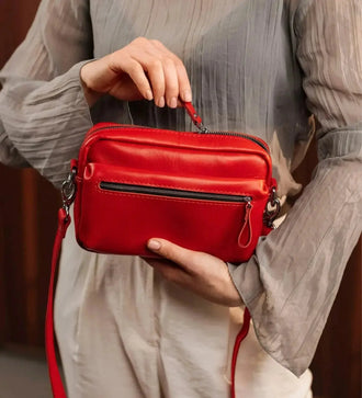 Шкіряна жіноча кросбоді-сумка WalkBag для повсякдення, фото 8 — Skin&Skin