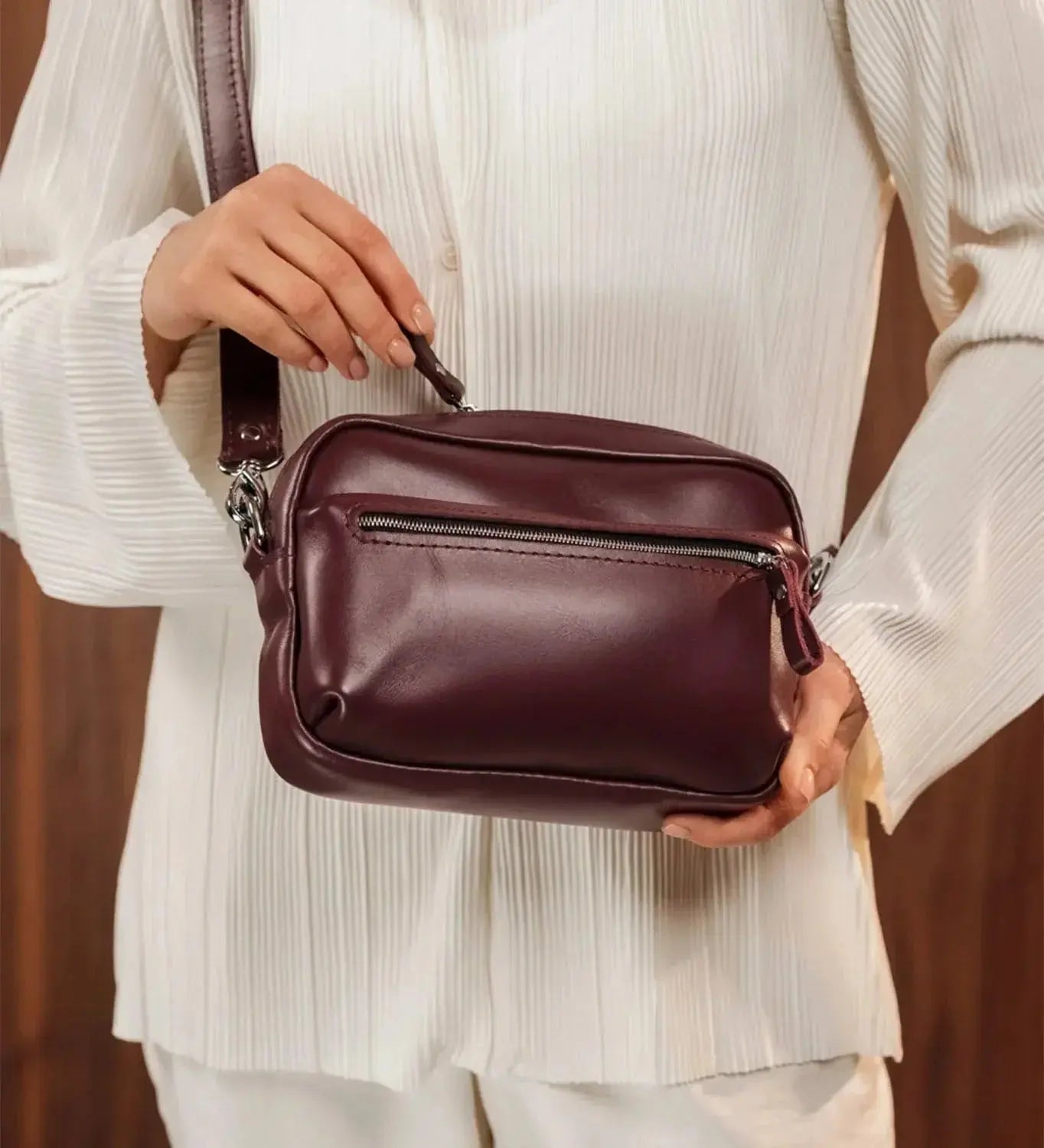 Шкіряна жіноча кросбоді-сумка WalkBag для повсякдення, фото 43 — Skin&Skin