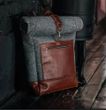 Рюкзак зі шкіри та повсті Woolberg світло-сірий BP02LGG фото