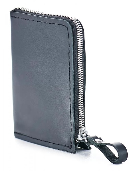 Кожаный Кошелек Zipper S черный SW05BL фото