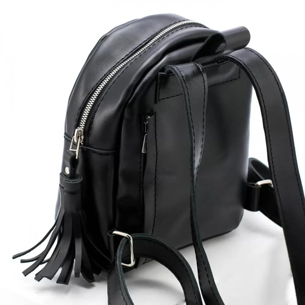 Шкіряний рюкзак Mini чорний BP07BL фото