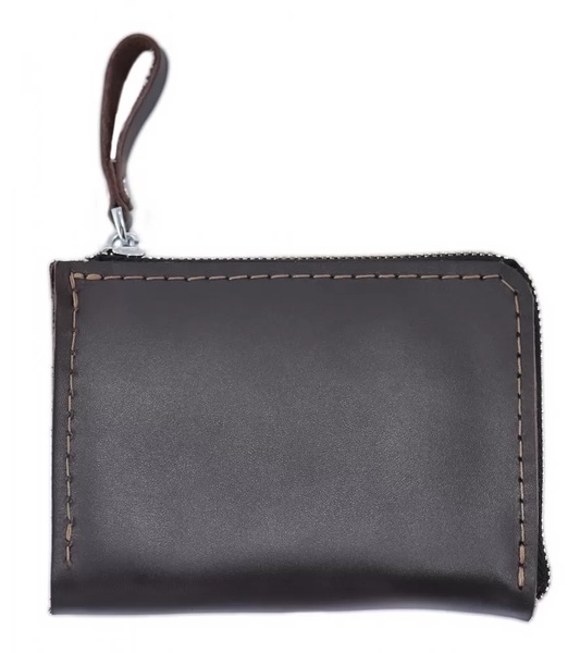 Шкіряний гаманець Zipper S коричневий SW05BR фото