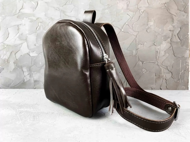 Кожаный рюкзак Mini коричневый BP07br фото