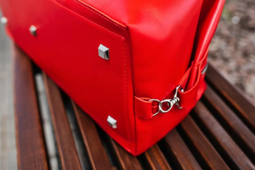 Шкіряна Дорожня сумка Stout L червона BB01R-L фото