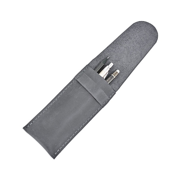 Кожаный Футляр для ручек и карандашей серый LA31GG фото