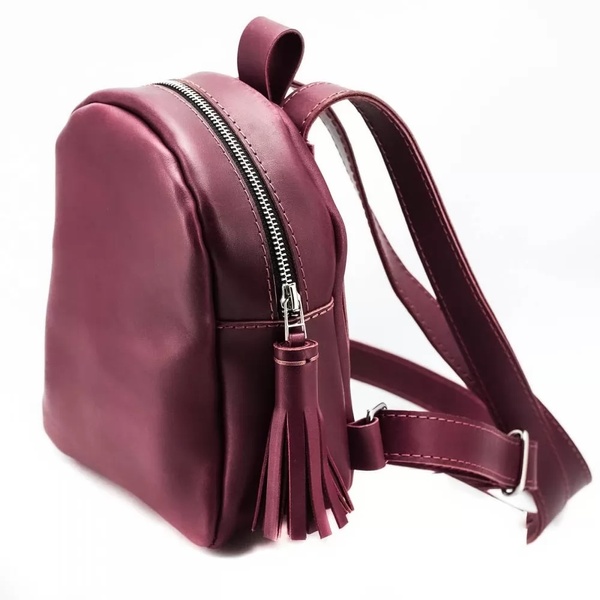 Кожаный рюкзак Mini бордовый BP07BU фото