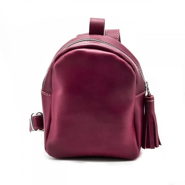 Кожаный рюкзак Mini бордовый BP07BU фото