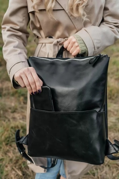 Кожаный рюкзак Flatrock черный L BP09BL-L фото