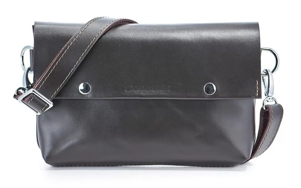 Шкіряна поясна сумка Crossbody Bag L коричнева WB02Br фото