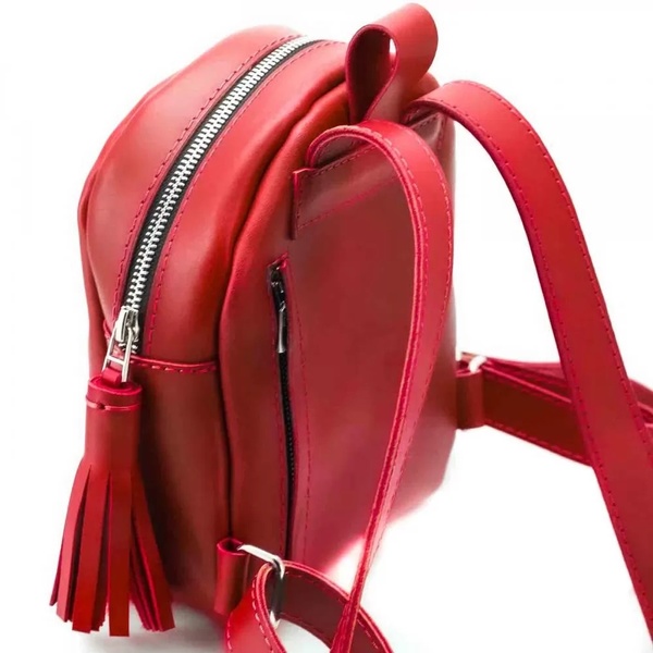 Шкіряний рюкзак Mini червоний BP07r фото