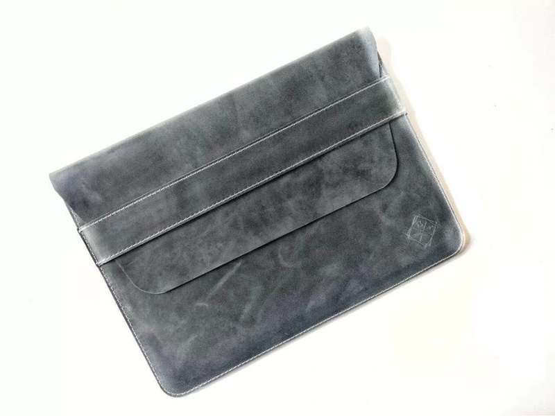 Кожаный Чехол для ноутбука Sleeve серый 15.6 LC04GG-15 фото