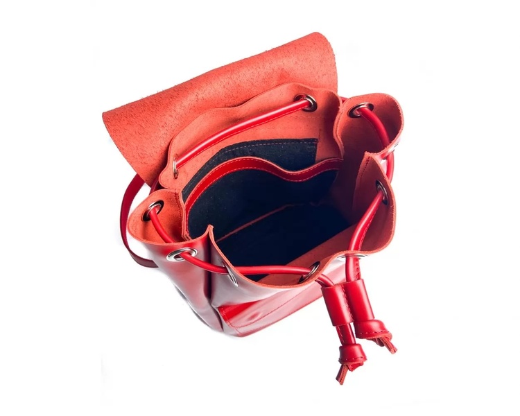 Шкіряний рюкзак Helion червоний BP06r фото