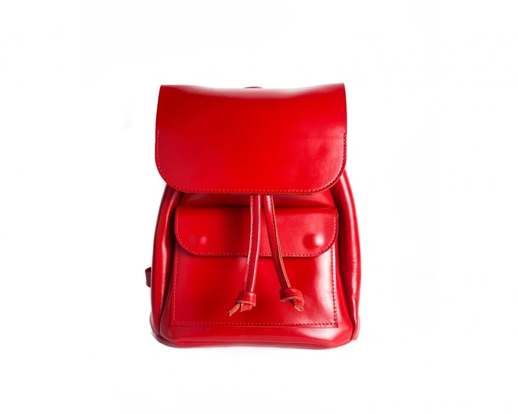 Кожаный рюкзак Helion красный BP06r фото