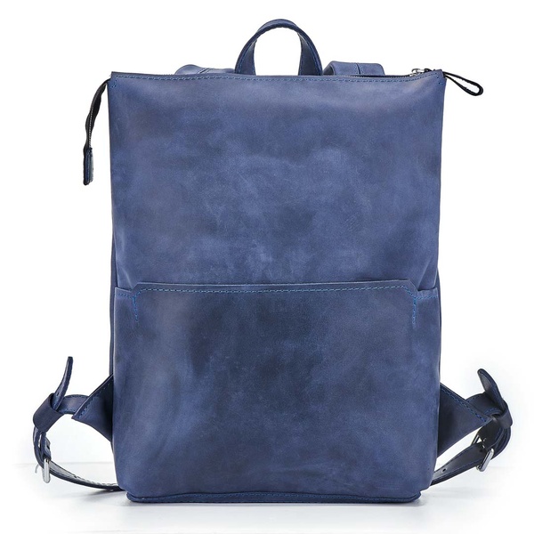 Шкіряний рюкзак Flatrock синій M BP09NB фото