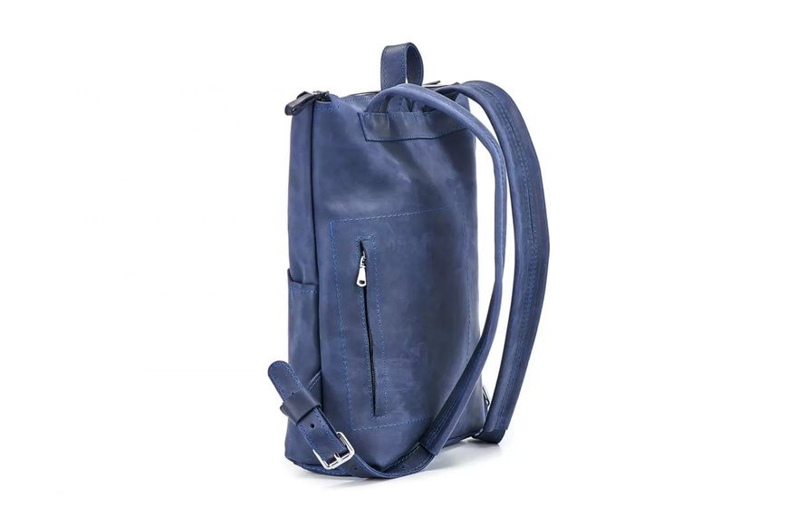 Шкіряний рюкзак Flatrock синій M BP09NB фото