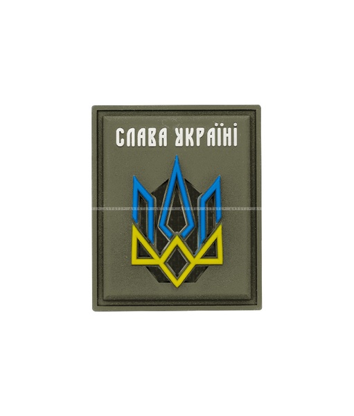 Шеврон на липучці Слава Україні (хакі) CH15 фото