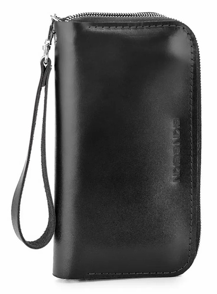 Кожаный Кошелек Zipper L черный LW06BL фото