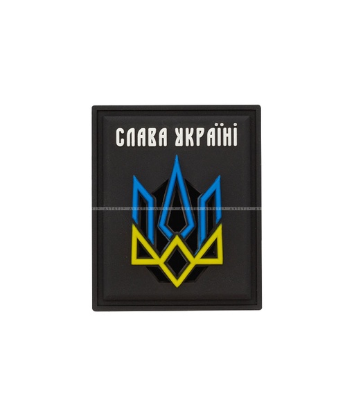 Шеврон на липучці Слава Україні (чорний) CH16 фото