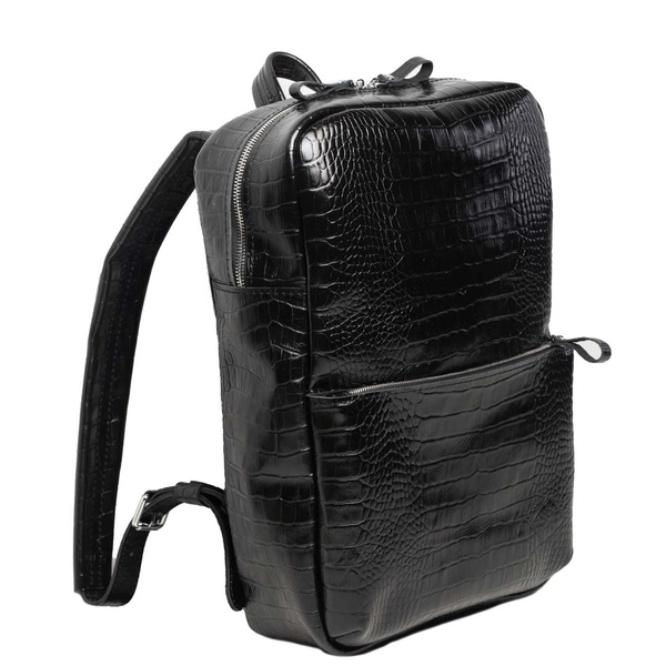 Кожаный рюкзак Nomad M черный Кайман BP04BLK фото