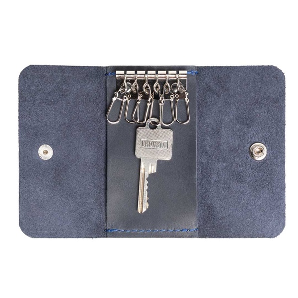 Шкіряна ключниця на 6 ключів синя LA05NB фото