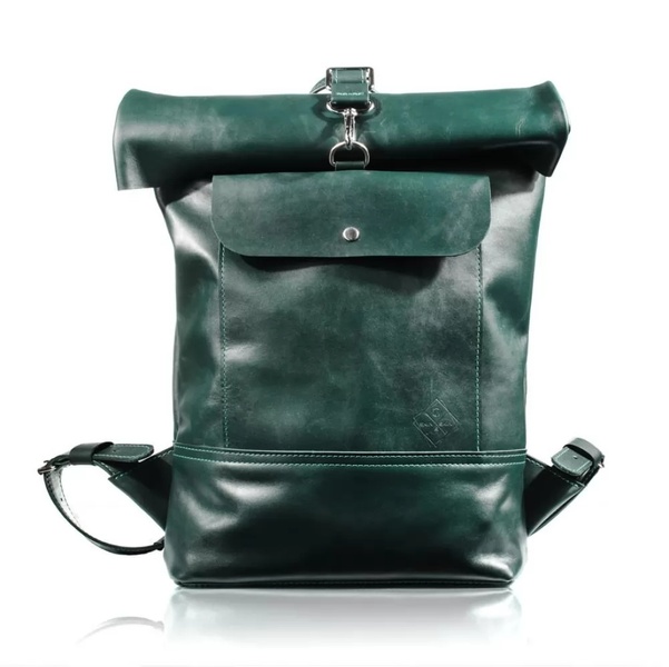 Кожаный рюкзак Roll зеленый L BP01GR фото