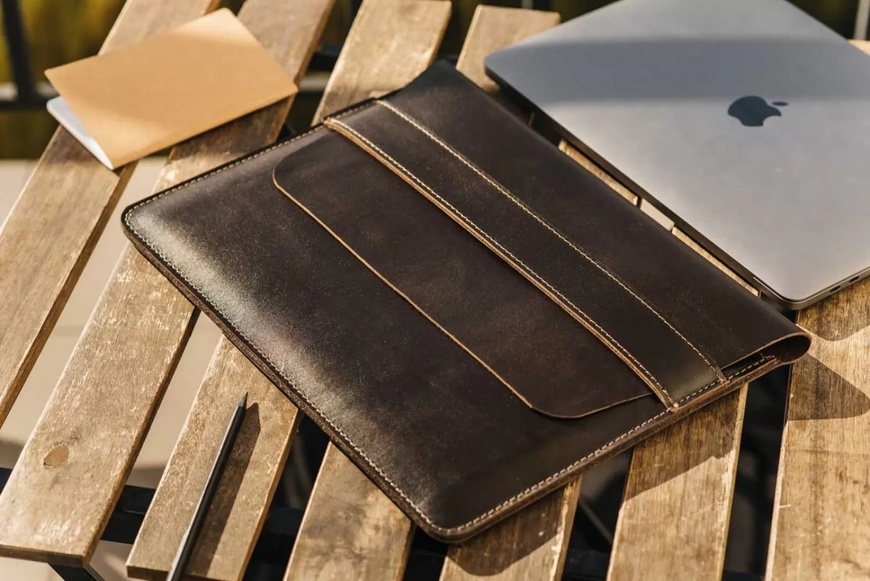 Кожаный Чехол для ноутбука Sleeve коричневый 16 LC04BR-16 фото