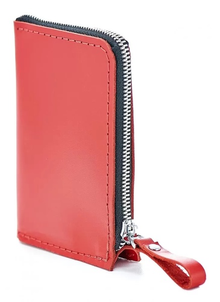 Шкіряний гаманець Zipper S червоний SW05R фото