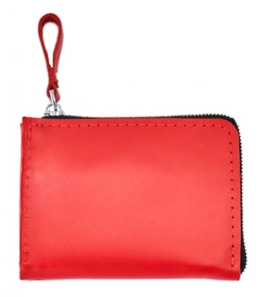 Шкіряний гаманець Zipper S червоний SW05R фото