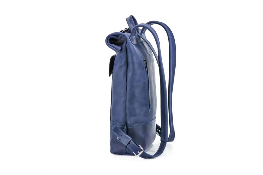 Шкіряний рюкзак Roll темно-синій L BP01NB фото