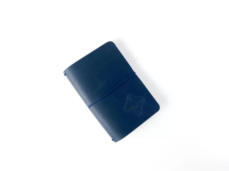 Кожаный Блокнот А6 со сменными блоками темно-синий LA16nb фото