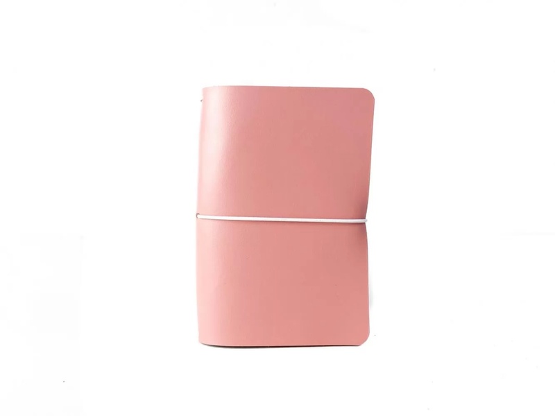 Кожаный Блокнот А6 со сменными блоками розовый пудровый LA16PI фото