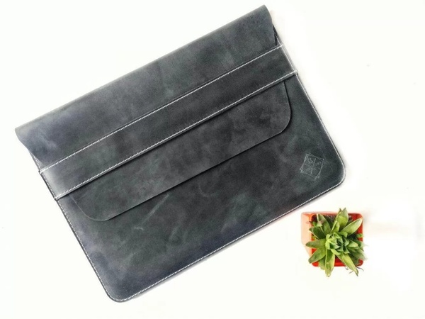 Кожаный Чехол для ноутбука и Ipad Sleeve серый 12.9 LC04GG-12 фото