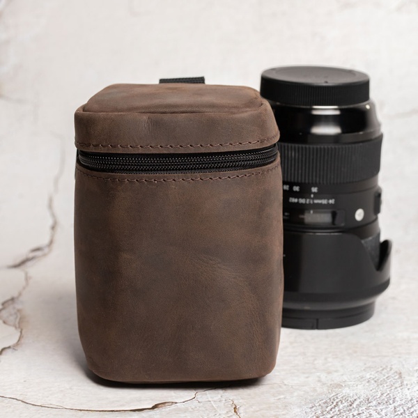 Футляр для об'єктиву Lens case M коричневий крейзі-хорс LA37BRH-M фото