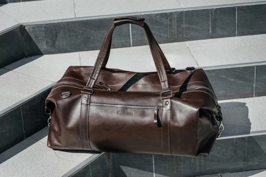 Кожаная дорожная сумка Stout L коричневая BB01BR-L фото