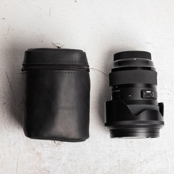 Футляр для об'єктиву Lens case M чорний крейзі-хорс LA37BLH-M фото