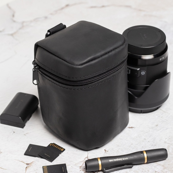 Футляр для объектива Lens case M черный крейзи-хорс LA37BLH-M фото