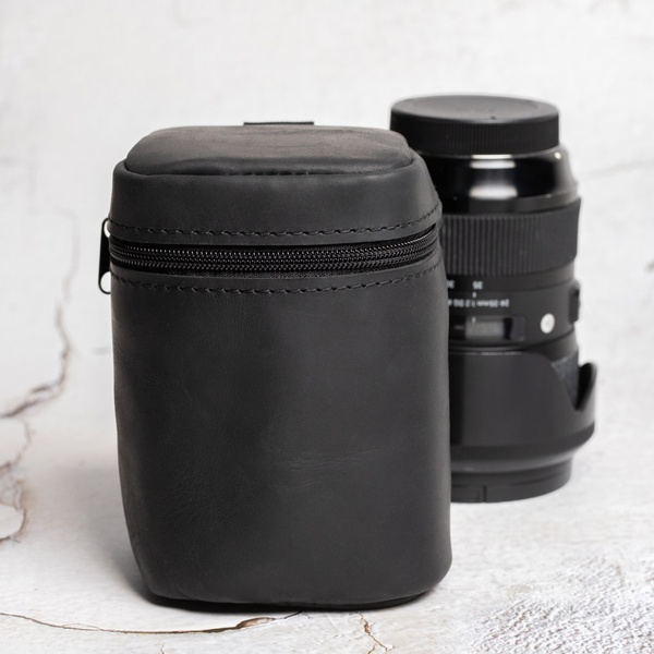 Футляр для объектива Lens case M черный крейзи-хорс LA37BLH-M фото