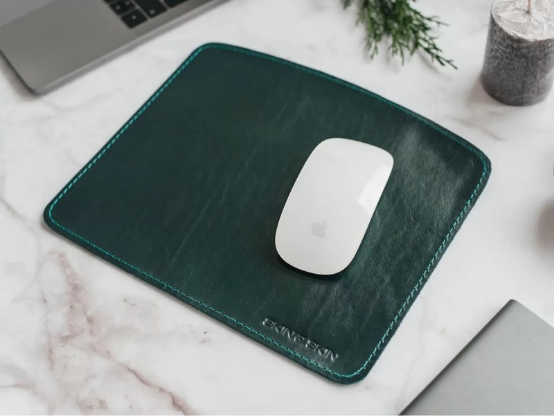Шкіряний килимок для мишки зелений LA18GR фото