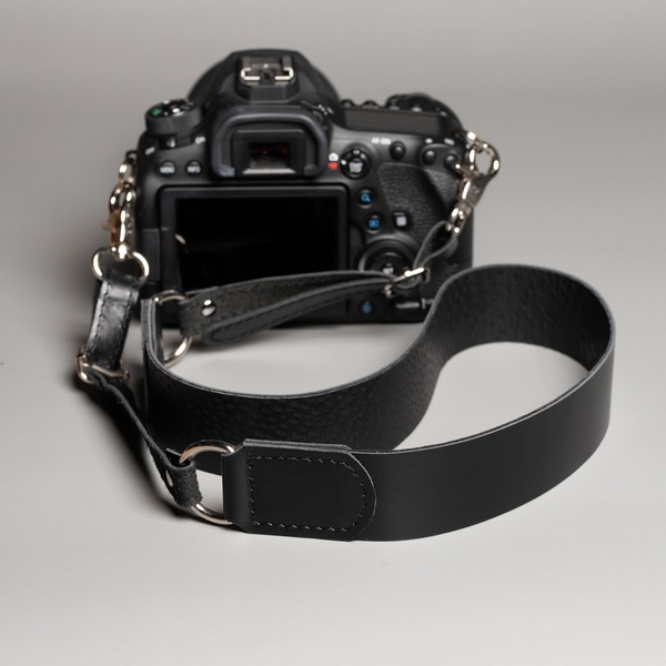 Кожаный ремень для фотоаппарата Черный LA07BL фото