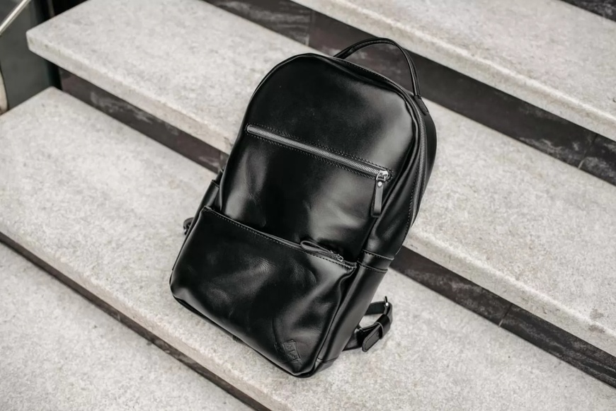 Шкіряний рюкзак Splay чорний BP05BL фото
