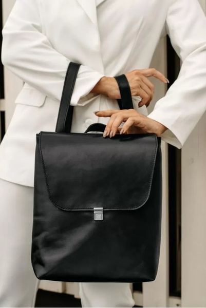 Шкіряний рюкзак Ember чорний BP08BL фото