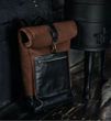 Рюкзак зі шкіри та повсті Woolberg коричневий BP02BR фото
